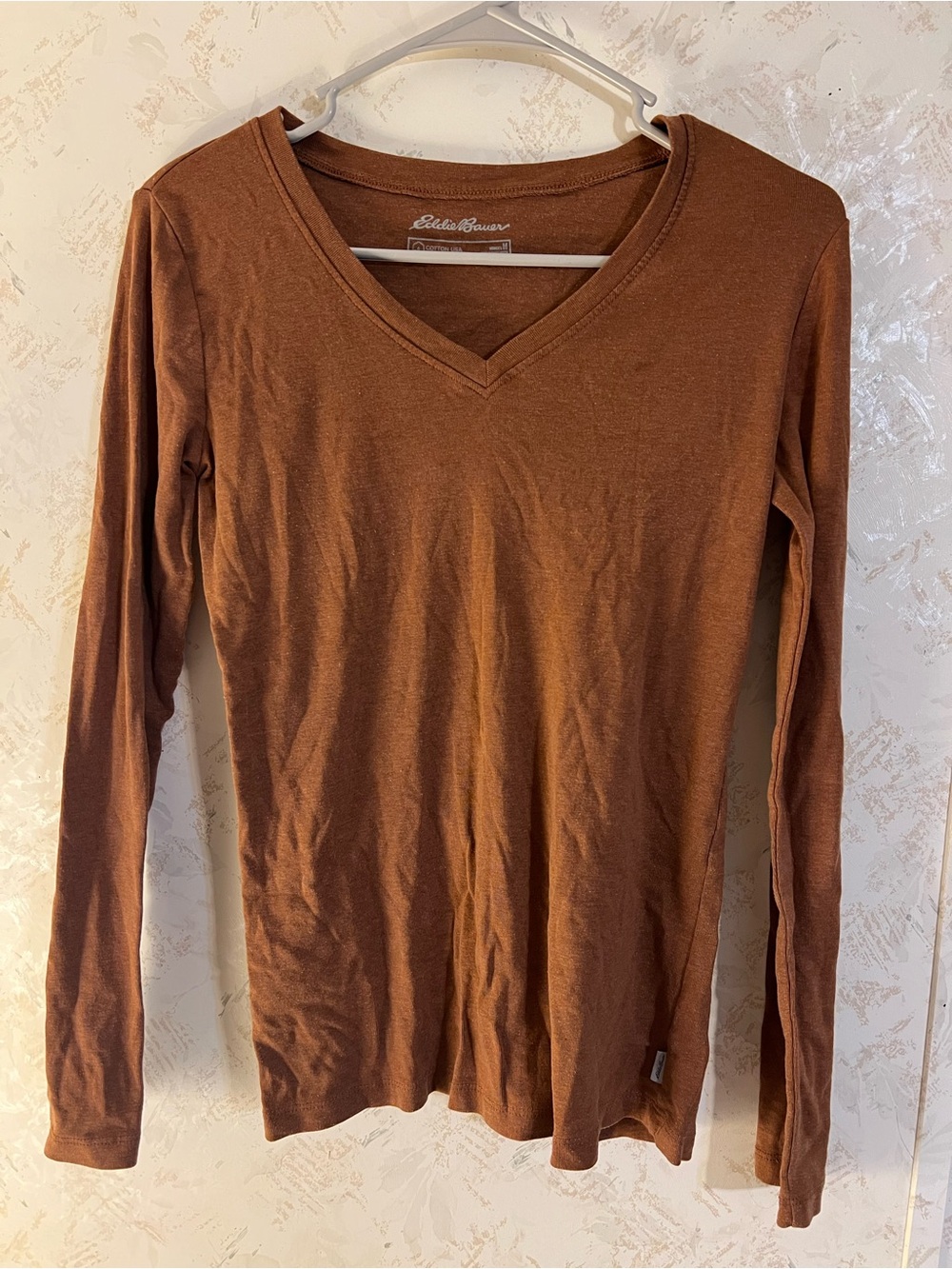 Eddie Bauer Women's V-Neck Long Sleeve - Brown